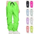 thumbnail image 1 of Womens Water Resistant Windproof Ski Pants Double Layered Snowboard Insulated High Waist Baggy Cargo Parachute Joggers for Winter Outdoor Sports, Black, L, 1 of 7