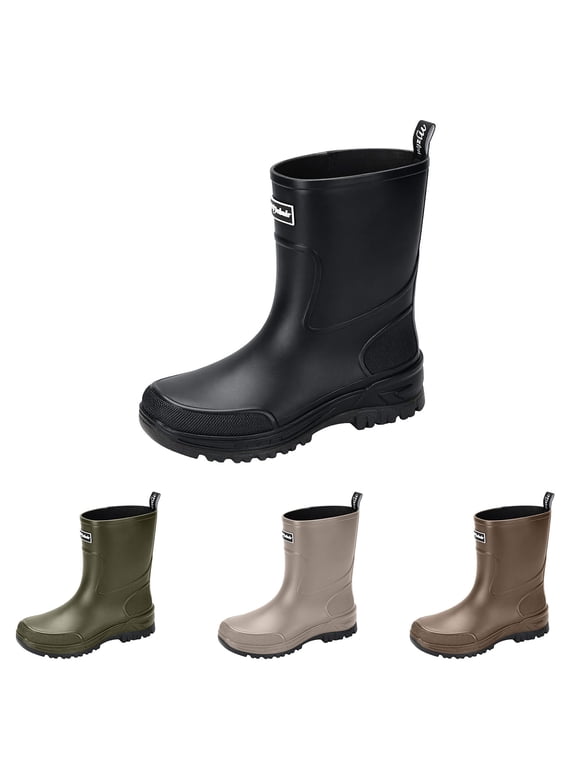Womens Water Shoes Unisex Resistant Deep Non-Slip Sole Rain Shoes for Gardening Fishing Hiking Beach Clamming Outdoor Work Black D