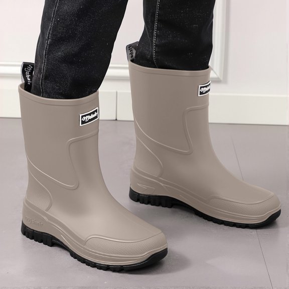 Womens Water Shoes Unisex Resistant Deep Non-Slip Sole Rain Shoes for Gardening Fishing Hiking Beach Clamming Outdoor Work Gray D