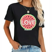 Womens Watermelon Love - Watermelon Lover Cute Watermelon Gift Birthday Gift T-Shirts Black S