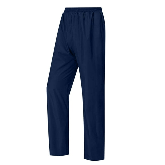 Womens Waterproof And Windproof Hiking And Cycling Split Double Layer Thick Wear Resisting Rainproof Pants Navy XXXL