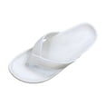 thumbnail image 1 of Womens Waterproof Flip Flops with Cushioned Comfort Slide Sandals for Beach Pool Lounge White PVC,Size 5.5, 1 of 4