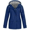 thumbnail image 1 of Womens' Waterproof Hooded Raincoat Solid Rain Jackets Outdoor Plus Size Hooded Raincoat Windproof Outdoor Windbreaker Jacket on Clearance, 1 of 4