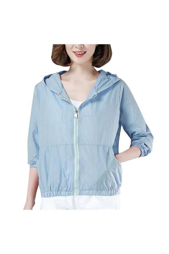Womens Waterproof Jackets Lightweight Raincoat Rain Jacket Packaway Rain Coats With Hoodie Blue L
