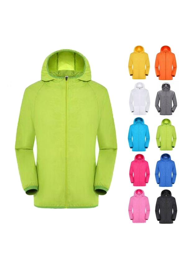 Womens Waterproof Rain Jacket with Hood Women Men Windproof Jacket Outdoor Bicycle Sports Quick Dry Windbreaker Coat Top Green 3XL