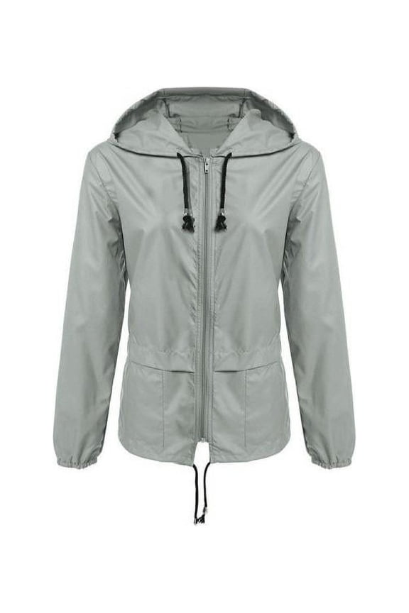 Womens Waterproof Raincoat Ladies Outdoor Wind Rain Forest Jacket Coat Plus Size