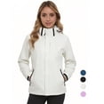 thumbnail image 1 of Rain Jackets for Women, Waterproof Raincoat with Pockets & Hoods, Lightweight Windbreaker Windproof Hooded Jacket for Outdoor Hiking Travel Vacation, White M, 1 of 9
