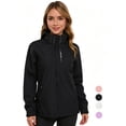 thumbnail image 1 of Omewoold Women Lightweight Jackets Waterproof Hooded Raincoat Packable Atheletic Jacket Hiking Windbreaker Rain Jacket With Pockets, Black 2XL, 1 of 10