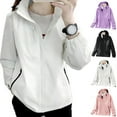 thumbnail image 1 of Omewoold Women Lightweight Jackets Waterproof Hooded Raincoat Packable Atheletic Jacket Hiking Windbreaker Rain Jacket With Pockets, White M, 1 of 11