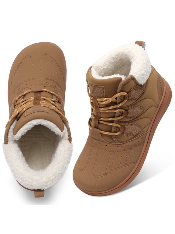 Womens Waterproof Winter Wide Toe Box Snow Boots Lightweight Warm Ankle Booties