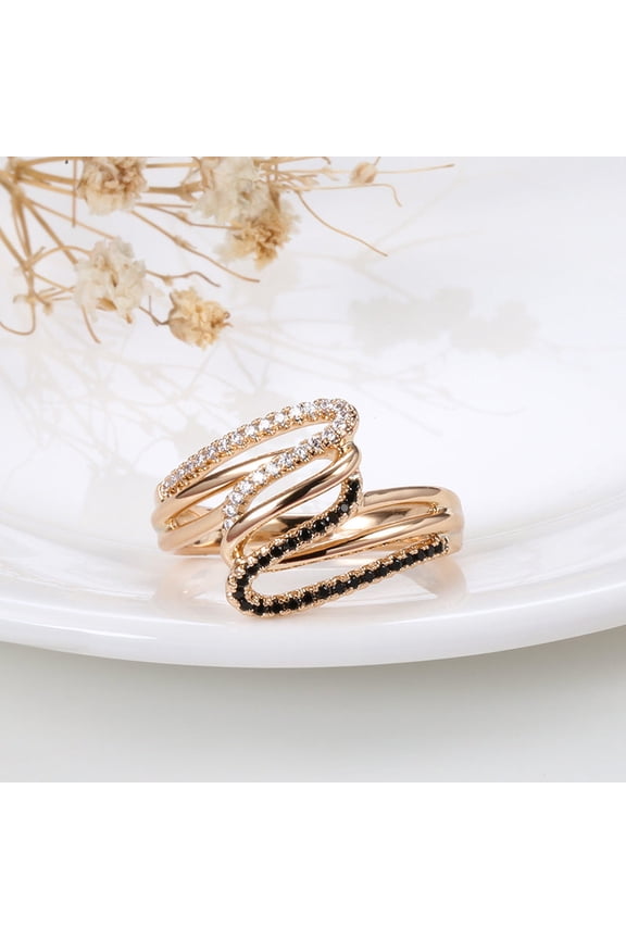 Womens Wave Copper Plated Gold Ring Expressing Personality Fashion Jewelry Everyday Wear That Elevates Everyday Look