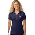 thumbnail image 1 of Womens Waving US Flag Patch Polo Shirt, Extra-Small True Navy, 1 of 5