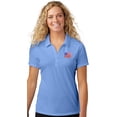 thumbnail image 1 of Womens Waving US Flag Patch Polo Shirt, Large Carolina Blue, 1 of 5