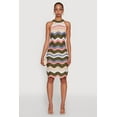 thumbnail image 1 of Womens Wavy Stripe Crochet Halter Dress, 1 of 4