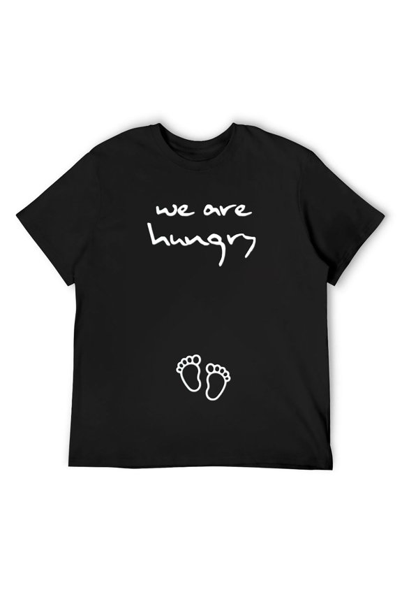 Womens We Are Hungry - Funny Expecting Mom Pregnancy Announcements Round-Neck T-Shirt Black M