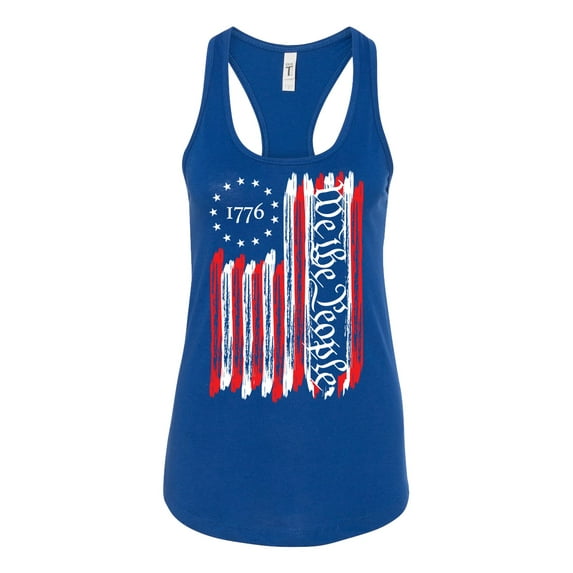 Womens We The People Betsy Ross Flag 13 Stars USA Patriotic Racerback Tank Top-Royal-xl