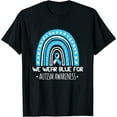 thumbnail image 1 of Womens We Wear Blue For Autism Awareness Rainbow T-Shirt Black 2X-Large, 1 of 5