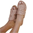 thumbnail image 1 of Womens Weave Flat Sandals Open Toe Slip On Mule Slides Strap Slipper, 1 of 4