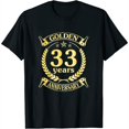 thumbnail image 1 of Womens Wedding Married Golden 33 Years Anniversary For Husband Wife T-Shirt White X-Large, 1 of 5