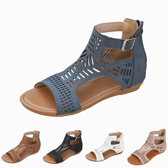 Womens Wedge 2026 Sandals Cute Wedge Heels Spring Open Toe Trendy Casual Walking Shoes Comfortable Cut out Summer Cover Dressy Ankle Boots Brown Size 8.5
