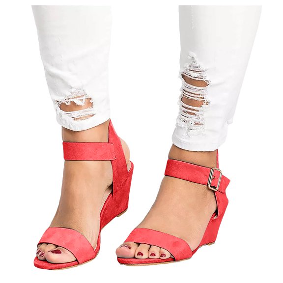 Womens Wedge Dress Sandals Stylish Simples Open Toe Ankle Strap High Heels Formal Summer Shoes for Ladies