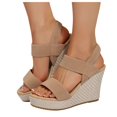 thumbnail image 1 of Womens Wedge Extra High Heels Dressy Sandals Summer Platform Chunky Heeled Slingback Sandals for Women 2025, 1 of 7