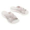 thumbnail image 1 of Womens Wedge Flip Flops Sandals Upgrade Elastic Cross Correction Slides Sandals Summer Comfortable Platform Bohemia Casual Thong Sandal, 1 of 2
