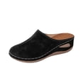 thumbnail image 1 of Womens Wedge Mules Comfortable Slip On Casual Clogs with Padded Insole, Lightweight & Breathable Everyday Walking Shoes - Black,Size 7, 1 of 9