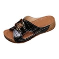 thumbnail image 1 of Womens Wedge Sandals Black Lightweight Casual Open Toe Low Heels Womens House Slippers Size 9 Espadrille Dressy Summer Ankle Strap Buckle Women Sandal, 1 of 9