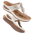 thumbnail image 1 of Womens Wedge Sandals Flip-Flops Comfortable Arch Support Massage Particle Platform Shoes, 1 of 6