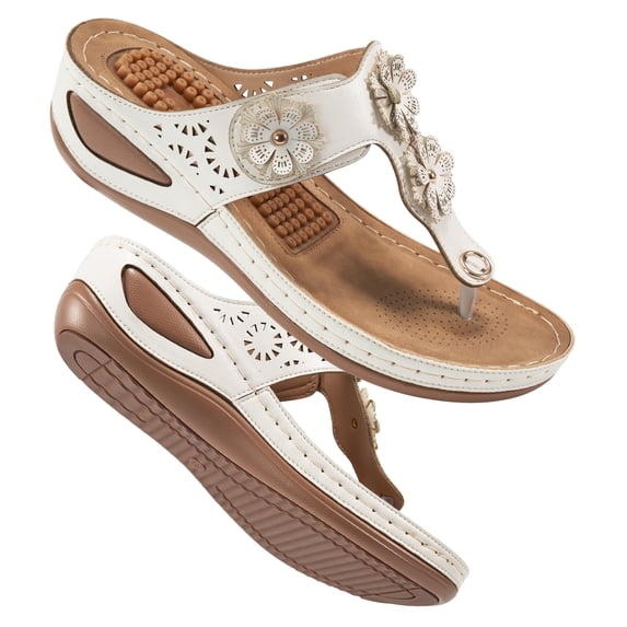 Womens Wedge Sandals Flip-Flops Comfortable Arch Support Massage Particle Platform Shoes