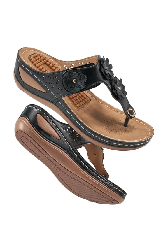 Womens Wedge Sandals Flip-Flops Comfortable Arch Support Massage Particle Platform Shoes