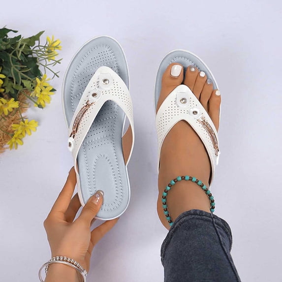 Womens Wedge Sandals Plus Size Fit Wedge Heel Design Beach Vacation Wear Trendy Fashion Style Casual Daily Outfit Women's Wide Width Sandals for Women