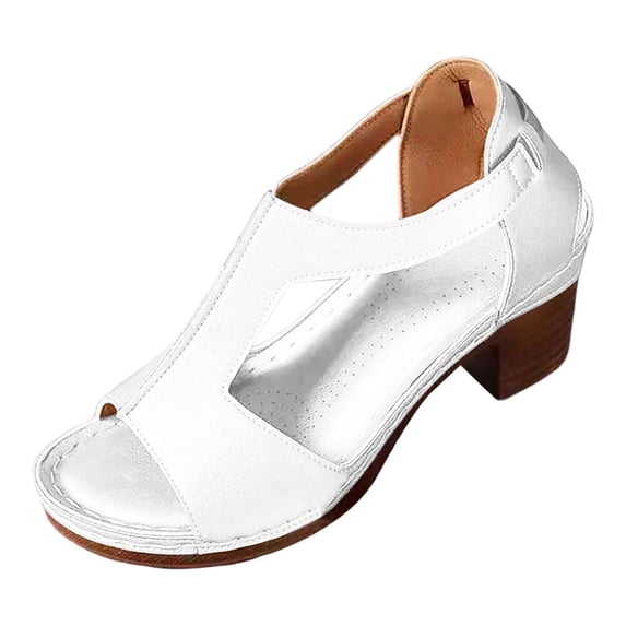 Womens Wedge Sandals Wide Width Trendy Lightweight on Low Wedge Heel Womens House Slippers Size 7 Summer Beach Walking Shoes Ankle Elastic Back Strap T-Strap Bohemian Shoe