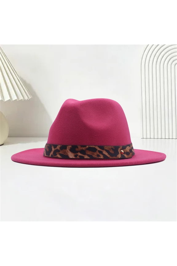 Womens Western Cowboy Hats AURORADY Women Men Bucket Hat Cap Leopard Western Wide Brim Solid Hats, Hot Pink One Size Cowboy