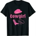 thumbnail image 1 of Womens Western Cowgirl Rodeo Design In Pink Colors Country Style Premium T-Shirt White 4X-Large, 1 of 5