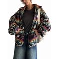 thumbnail image 1 of Womens Western Print Zip Up Hoodies Sweatshirt Fleece Jacket Coat with Pockets Casual Warm Outwear Color Pattern M, 1 of 9