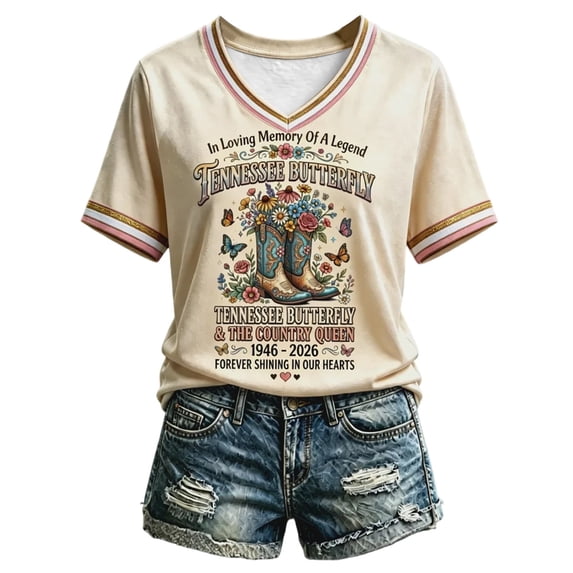 Womens Western T-Shirt Vintage Dolly Shirt, Parton Memorial T-Shirt, Country Legend Tee, Stylish Graphic Print Tshirt Tops Soft T Shirts