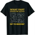 thumbnail image 1 of Womens What Part Of Don'T You Understand, Funny Electrician Short Sleeve T-Shirt Black X-Large, 1 of 5