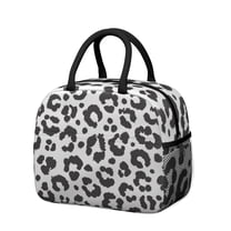 Womens White and Black Of Leopard Print Lunch Box for Work,Insulated Lunch Bag for Women,Loncheras Para Mujer,Leakproof Adult Lunch Bag for Work,Beach,Travel,Picnic,Camping