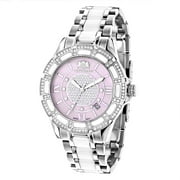 Womens White Ceramic Diamond Watch 1.25ct Pink MOP Galaxy