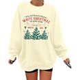 thumbnail image 1 of Womens White Christmas Sweatshirt Crewneck Christmas Tree Graphic Shirts Oversized Xmas Pullover Sweater, 1 of 6