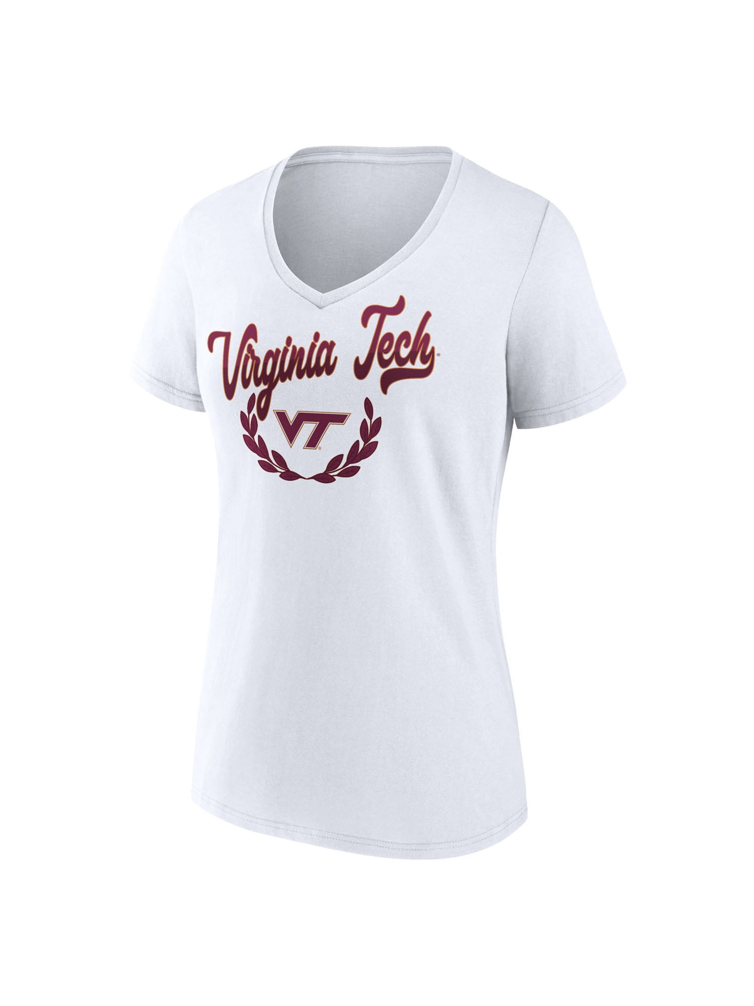 NCAA Virginia Tech Hokies Womens White Cotton Short Sleeve Tee
