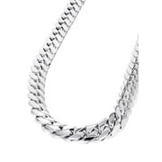 FROST NYC Womens White Gold Chain - Solid Miami Cuban Link 10K/14K Gold