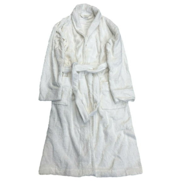 Womens White Mid-Calf Turkish Cotton Bathrobe House Coat Bath Robe OSFM