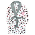 thumbnail image 1 of Womens White & Pink Floral Rose Bride Bathrobe Lightweight Bridal Robe Medium, 1 of 1