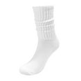 thumbnail image 1 of Womens White Slouch Socks, 3 Pairs - Slouchy Cotton Crew Socks, Breathable Casual Lounge Socks for Women, One Size Fits Most,Size Free Size, 1 of 2