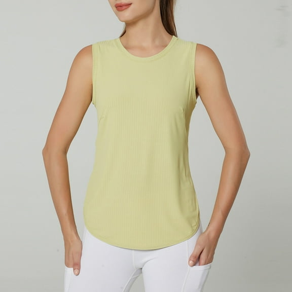 Womens White Tank Tops for Layering V Neck Seamless Tank Tops for Women Pack Sports Vest for Women Quick Drying Breathable Sleeveless Top for Summer Loose Fitting Running Fitness and Yoga Wear S