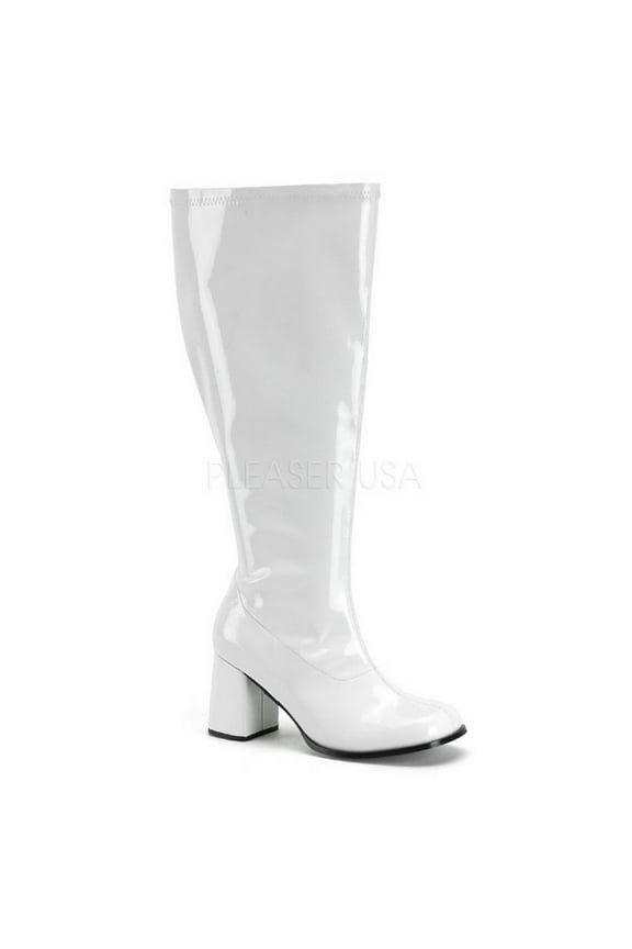 Womens White Wide Calf Halloween Gogo Boots size 7