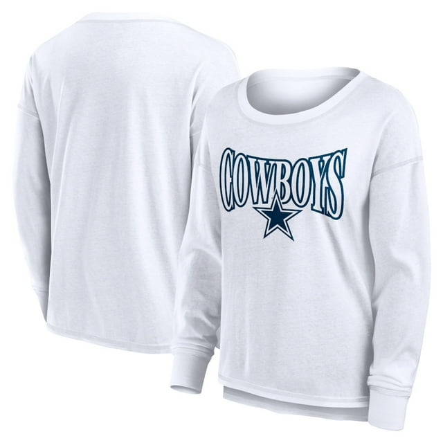 Womens Wht Color Long Sleeve Cotton Crew Tee State Pride